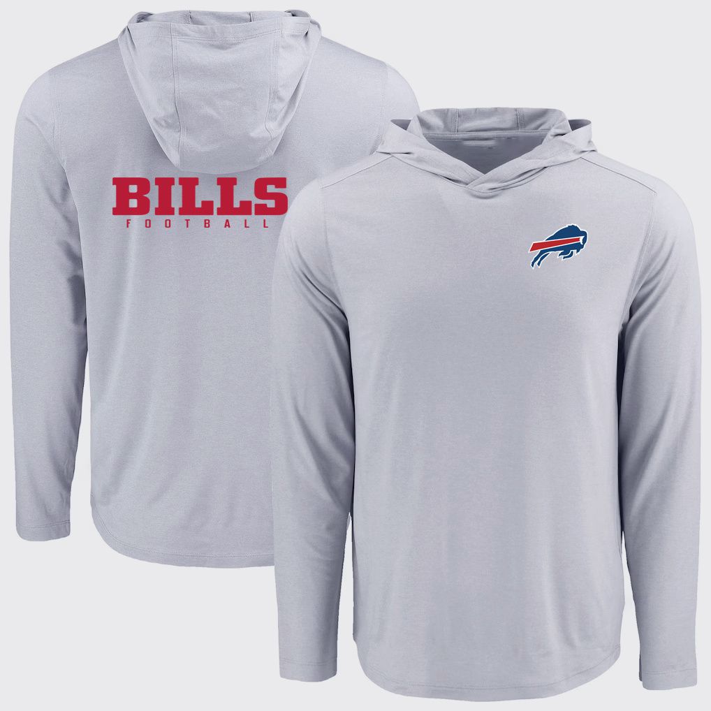 Men 2026 NFL Buffalo Bills Hooded long sleeved T-shirt grey 05